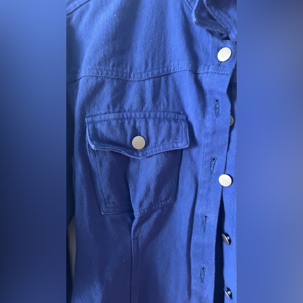 Le Lis Royal Blue Collared Denim Dress - 100.00